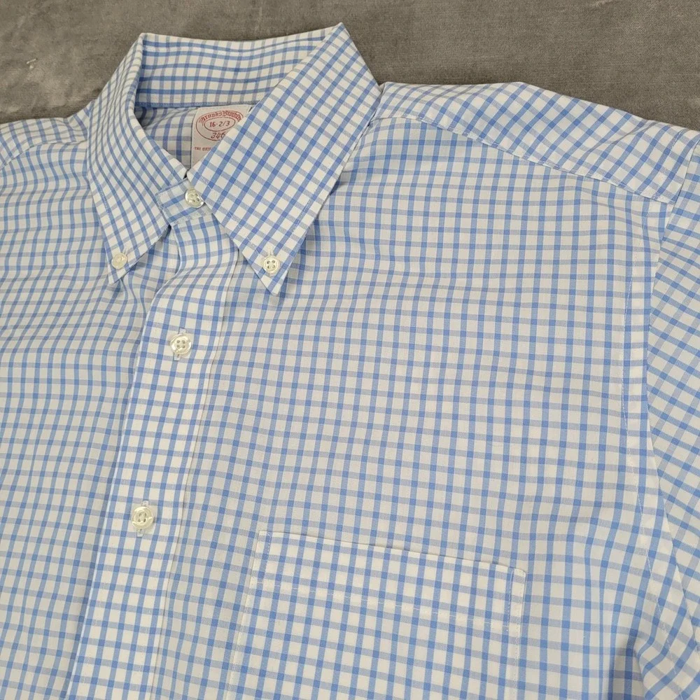 Brooks Brothers‎ Mens Non Iron Gingham Check Button Down Shirt 16 2/3